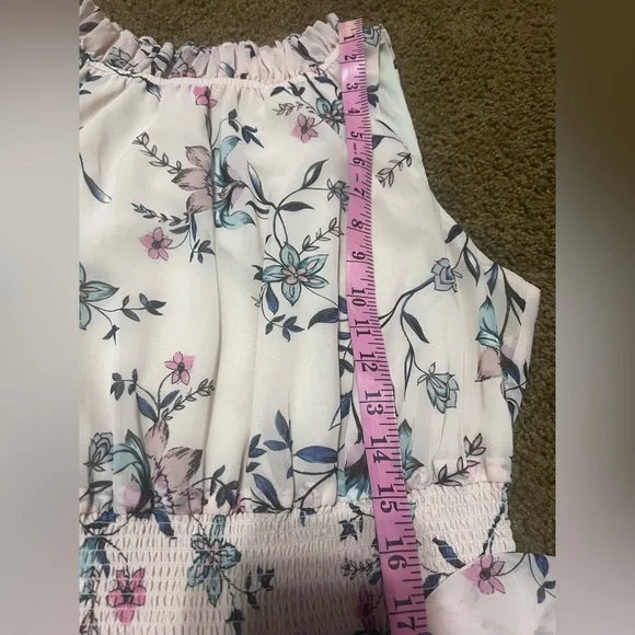 Eliza J Pink Floral Tiered Midi Dress / Plus Size 16 - Picture 13 of 14